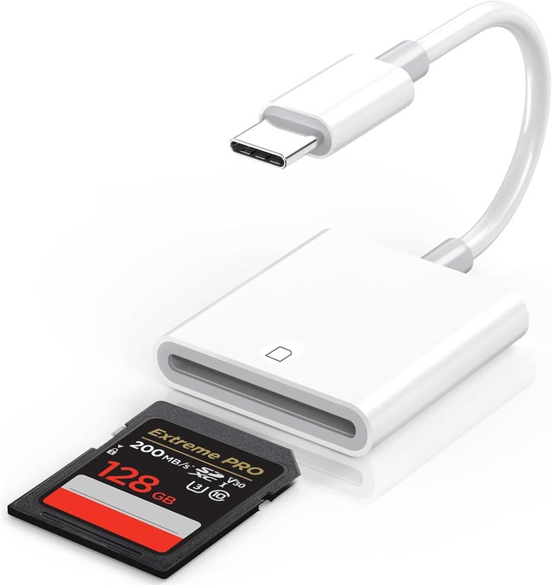 MTIQHS iPhone SD Card Reader USB C, Digital Camera Adapter iPhone 17, Trail Camera SD Card Reader USB C Memory Card Reader for iPhone 17/16/15/iPad/MacBook/iMac/Galaxy/Android - Image 1